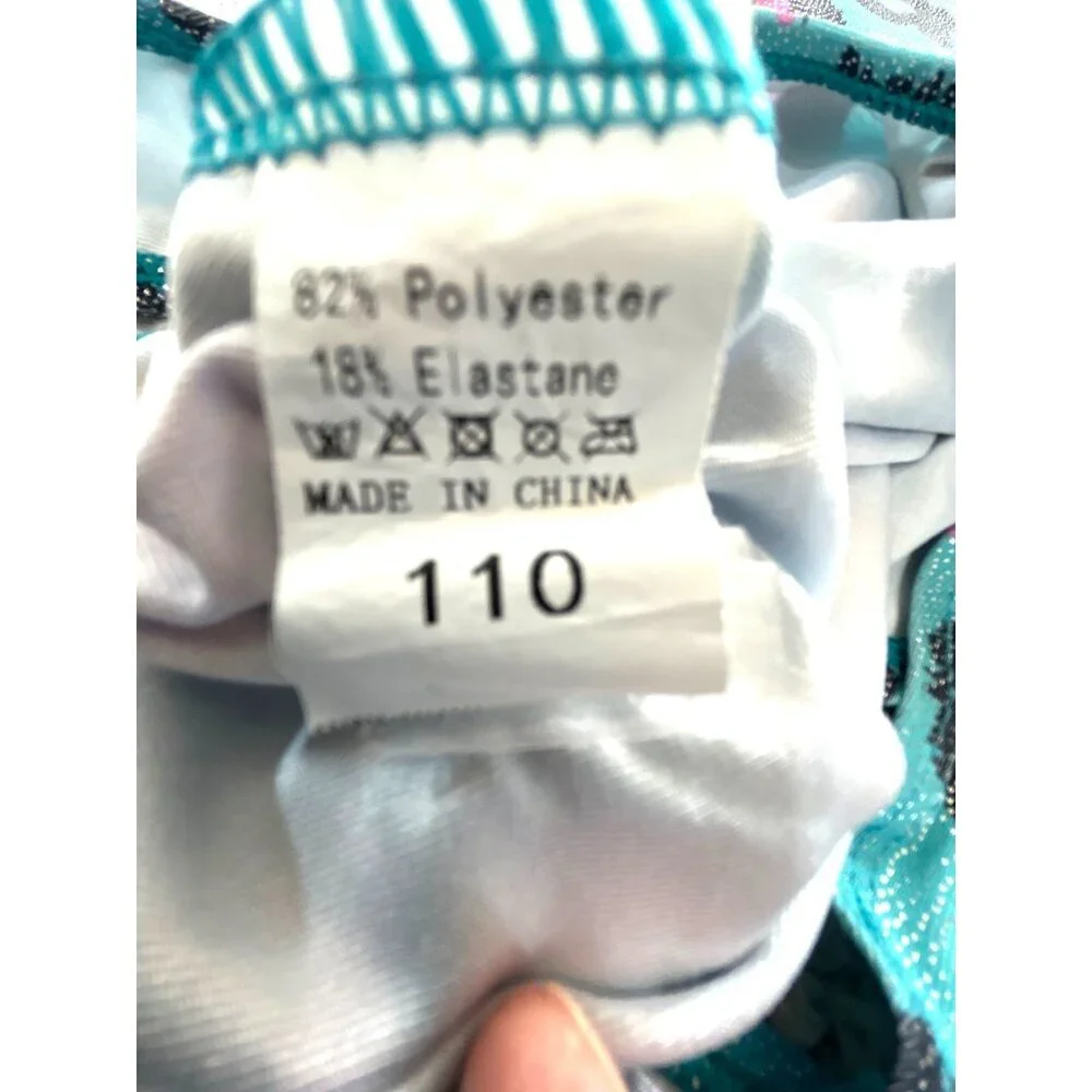 110 Girls Dance Leotard Green Multi Size 4